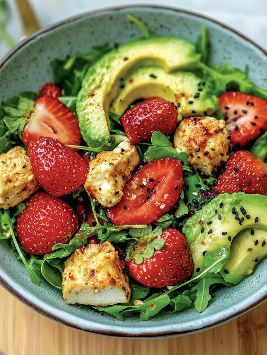 Salade de poulet aux fraises avec avocat et burrata – délicieuse recette en 15 minutes