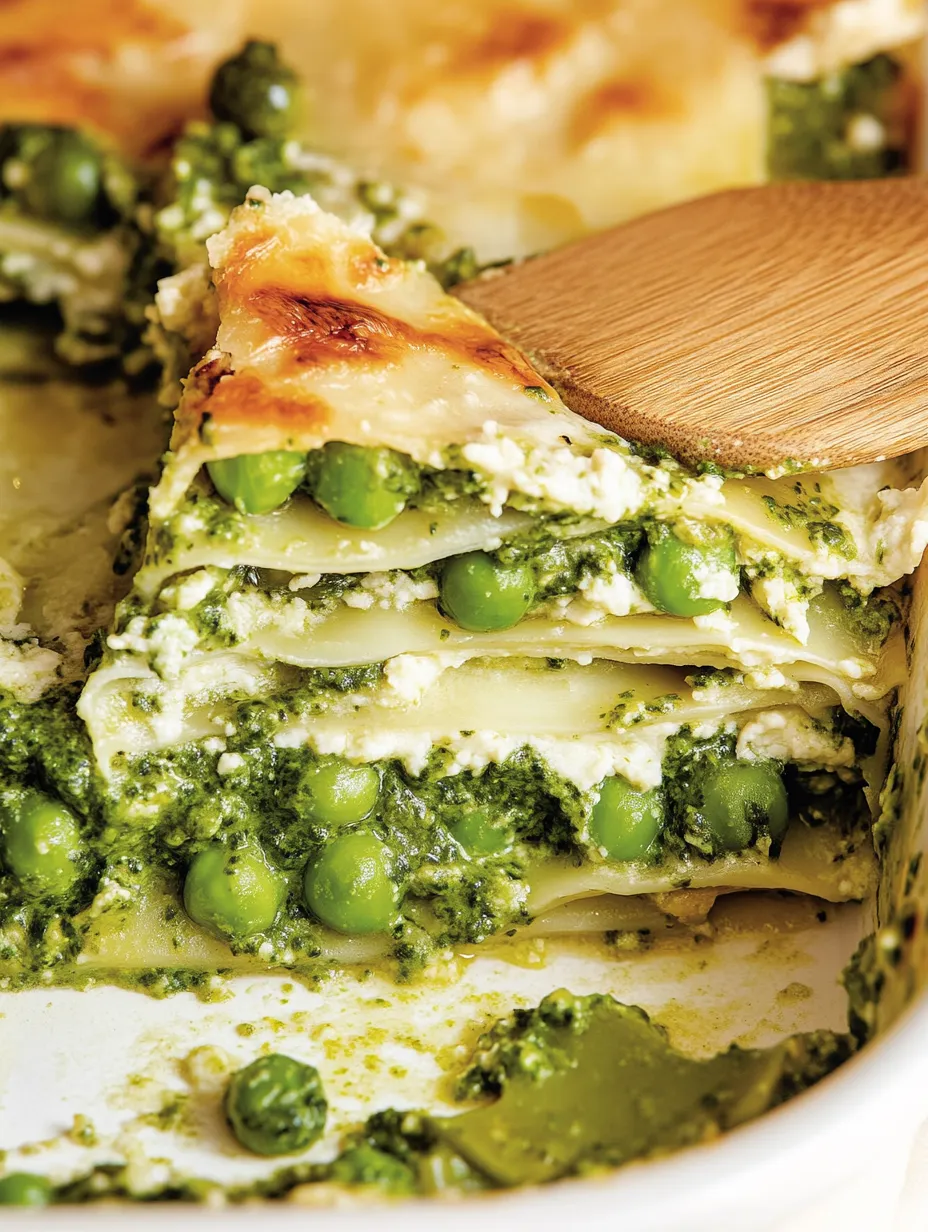 Lasagne verte végétalienne aux petits pois et béchamel de tofu – Légère et délicieuse