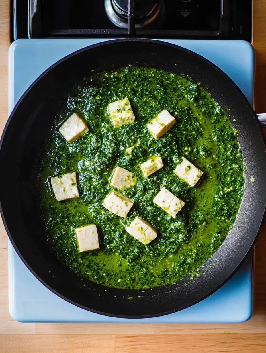 Chou frisé façon saag avec lait de coco et tofu - Crémeux et épicé