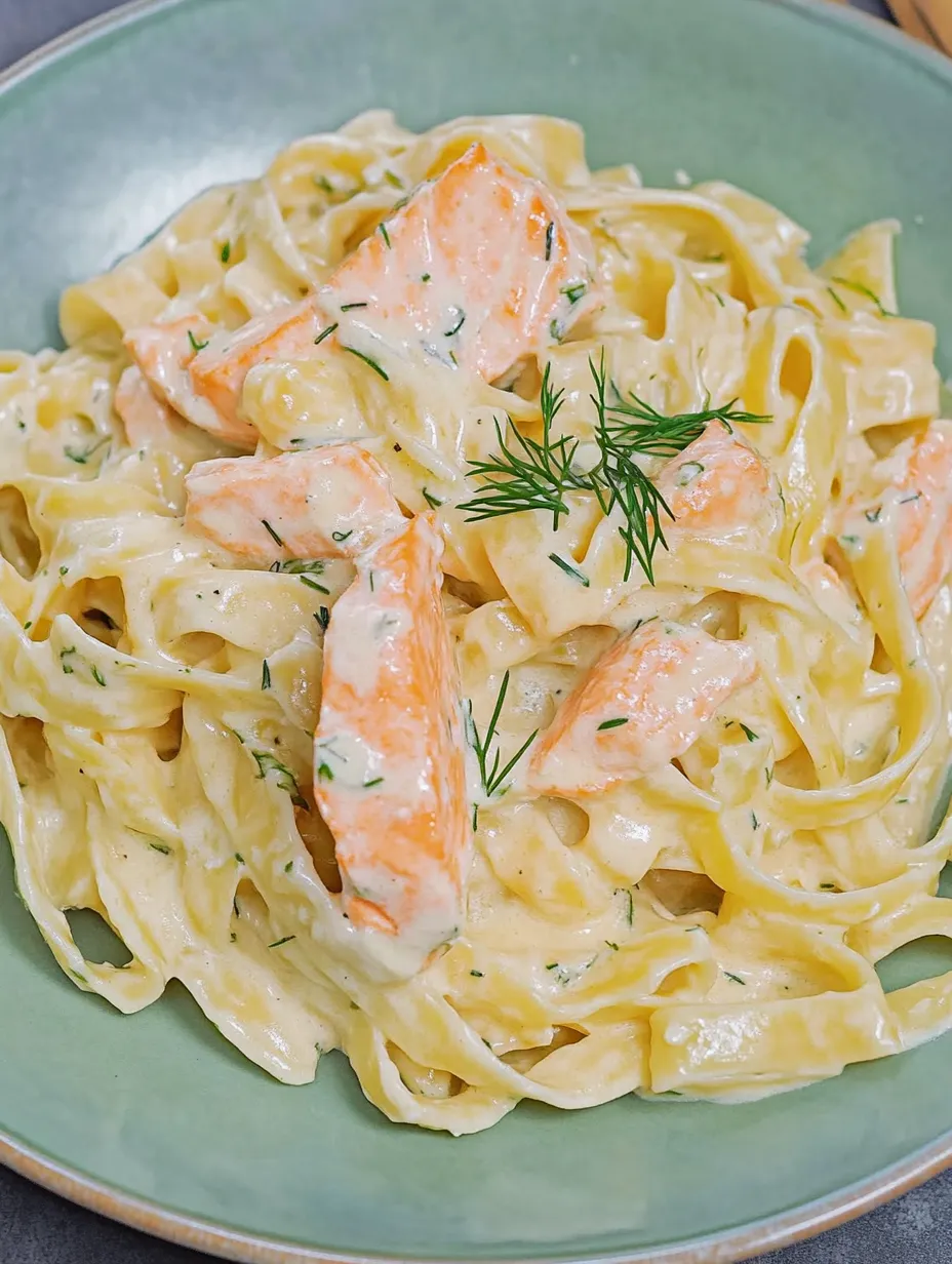 Pâtes au saumon et sauce crémeuse – Onctueux et Savoureux