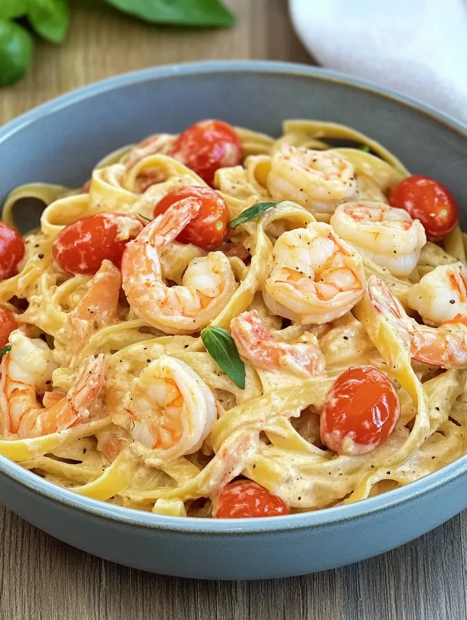 Spaghetti aux crevettes en sauce au fromage frais – Rapide et Délicieux