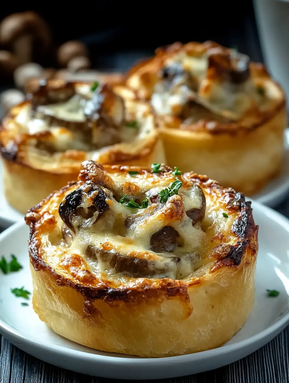 Petites bouchées craquantes aux champignons et fromage