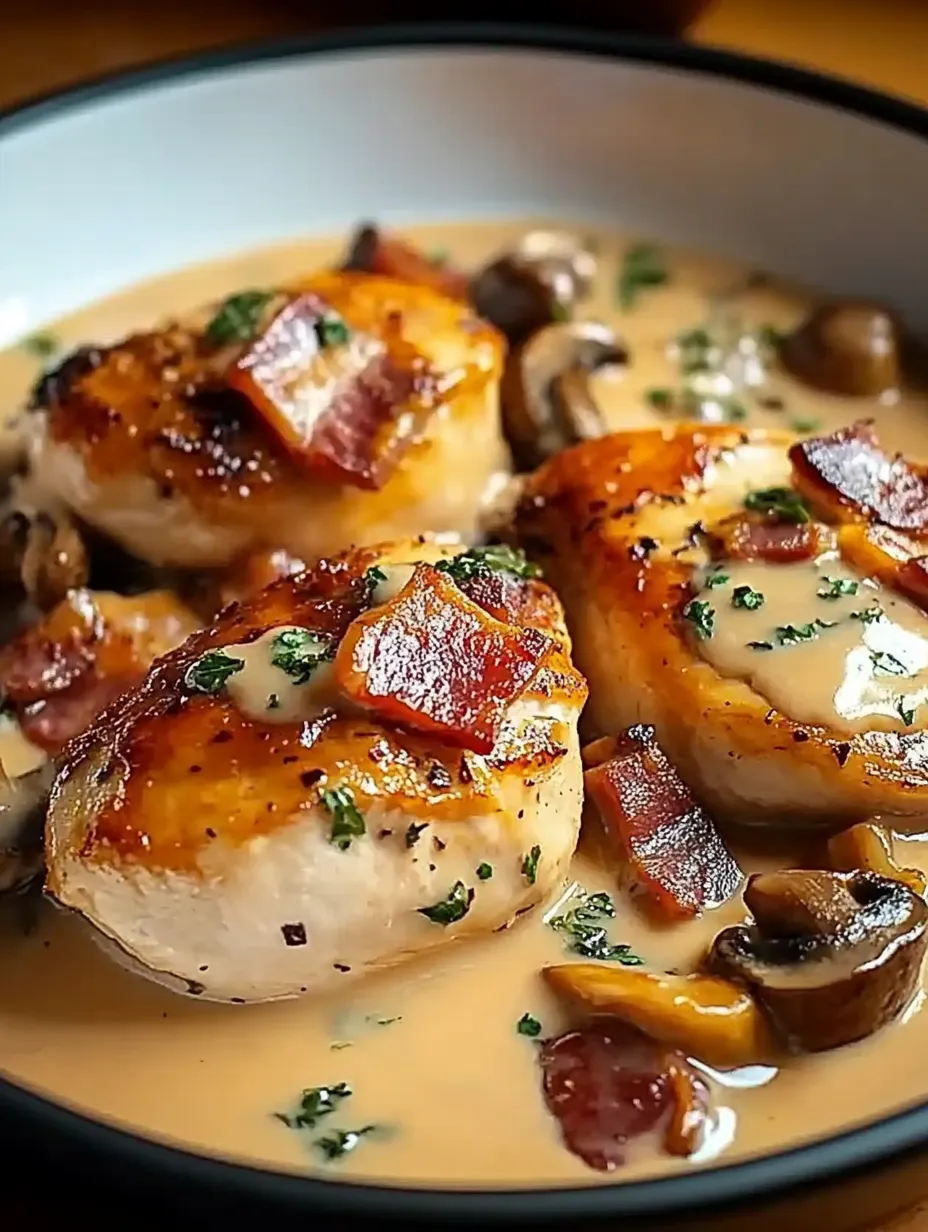 Poulet moutarde et champignons en lanières
