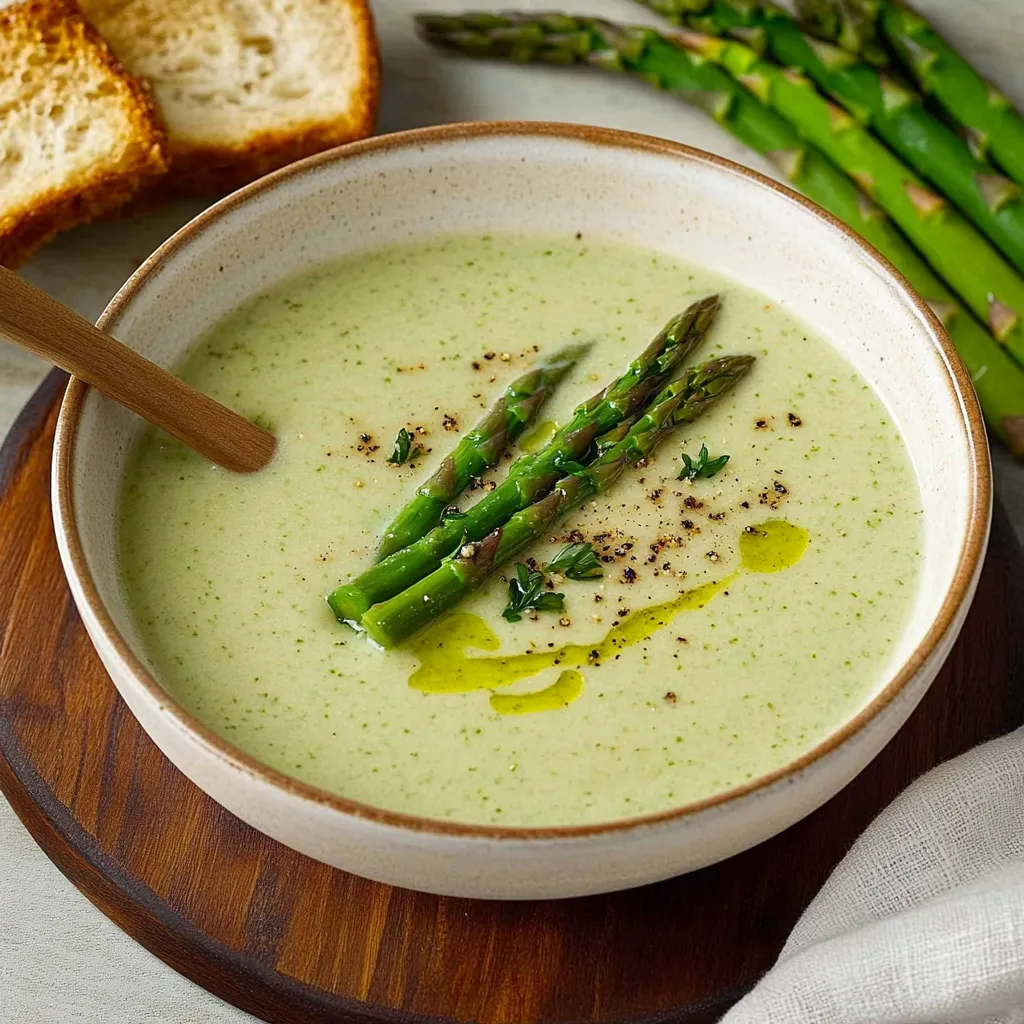 Soupe crémeuse d'asperges vertes