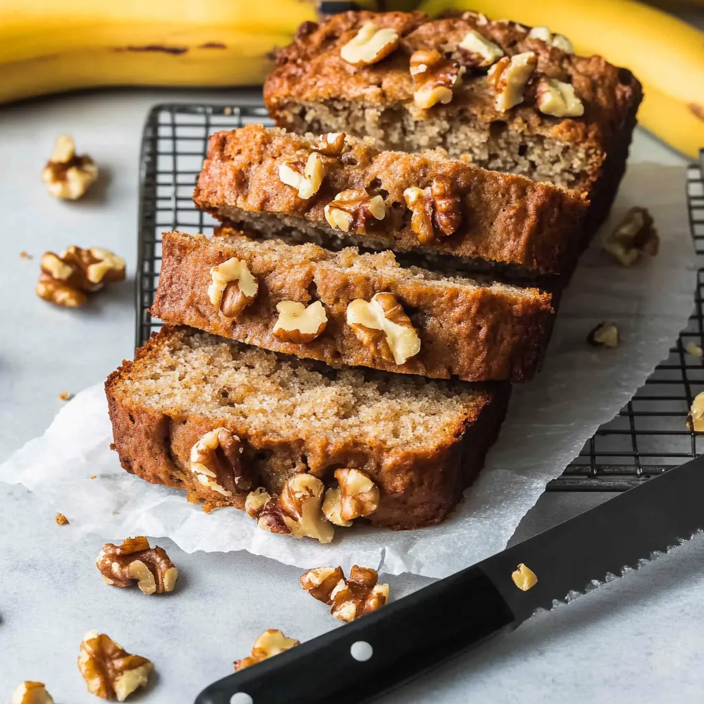 Pain banane avec noix