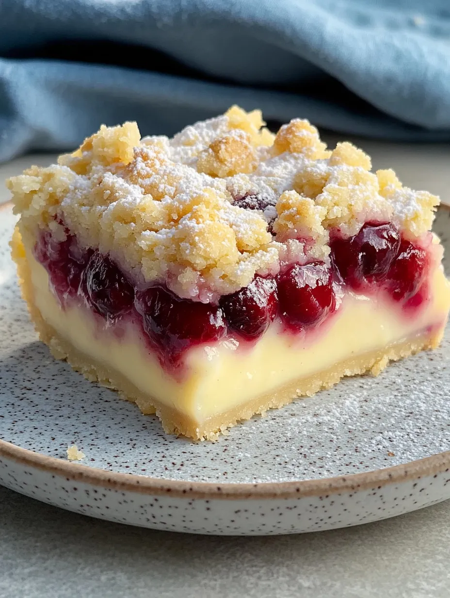 Gâteau crumble aux cerises sur plaque – Simple, Juteux et Délicieux