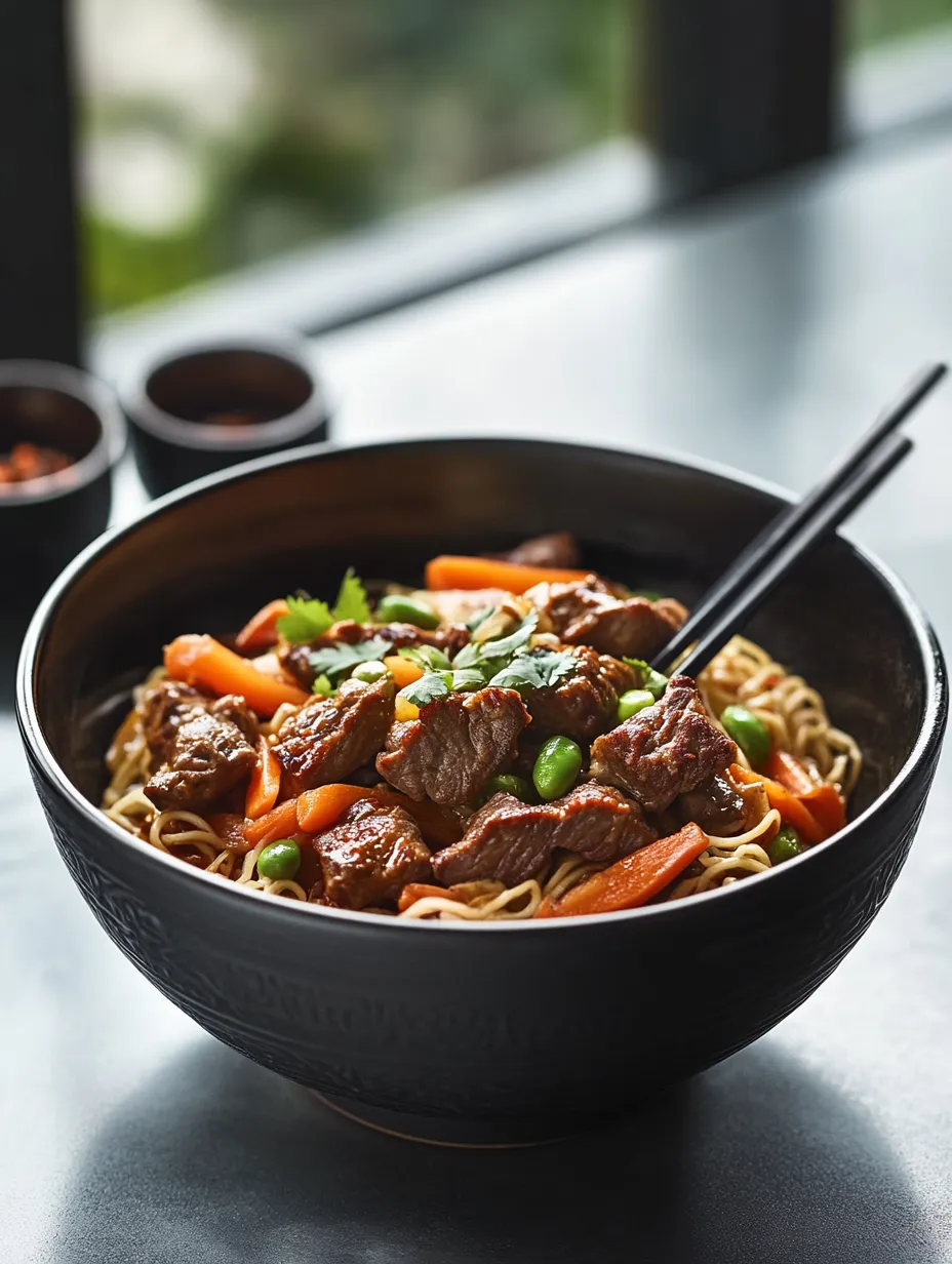 Nouilles Chinoises au Bœuf et aux Légumes recept