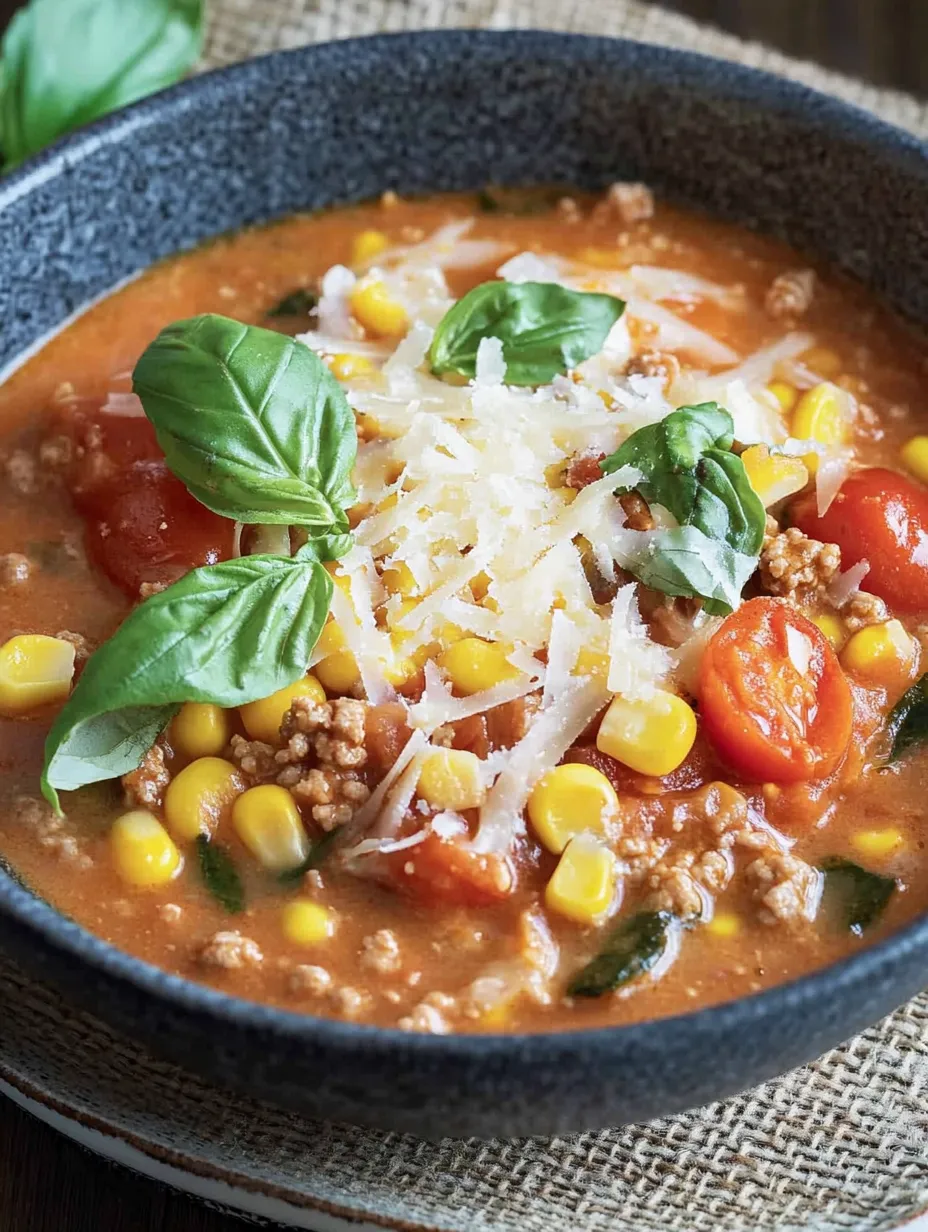 Soupe pizza à la viande hachée – Rapide, copieuse et délicieuse