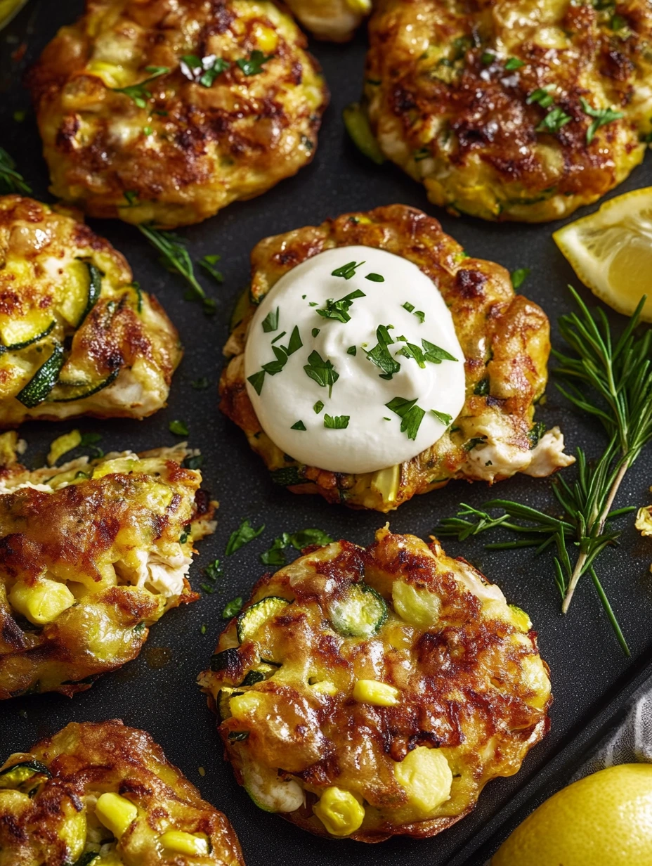 Galettes Croustillantes au Poulet et Courgettes prêtes