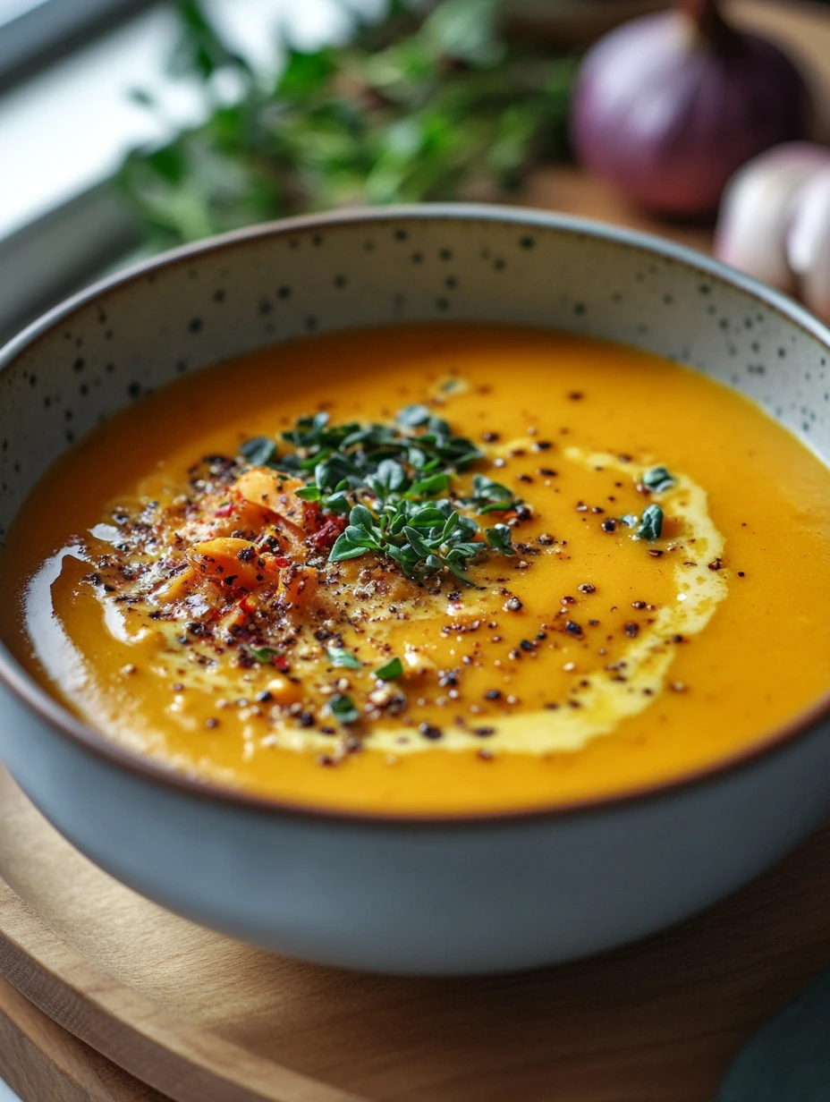 Velouté butternut curry et coco miam