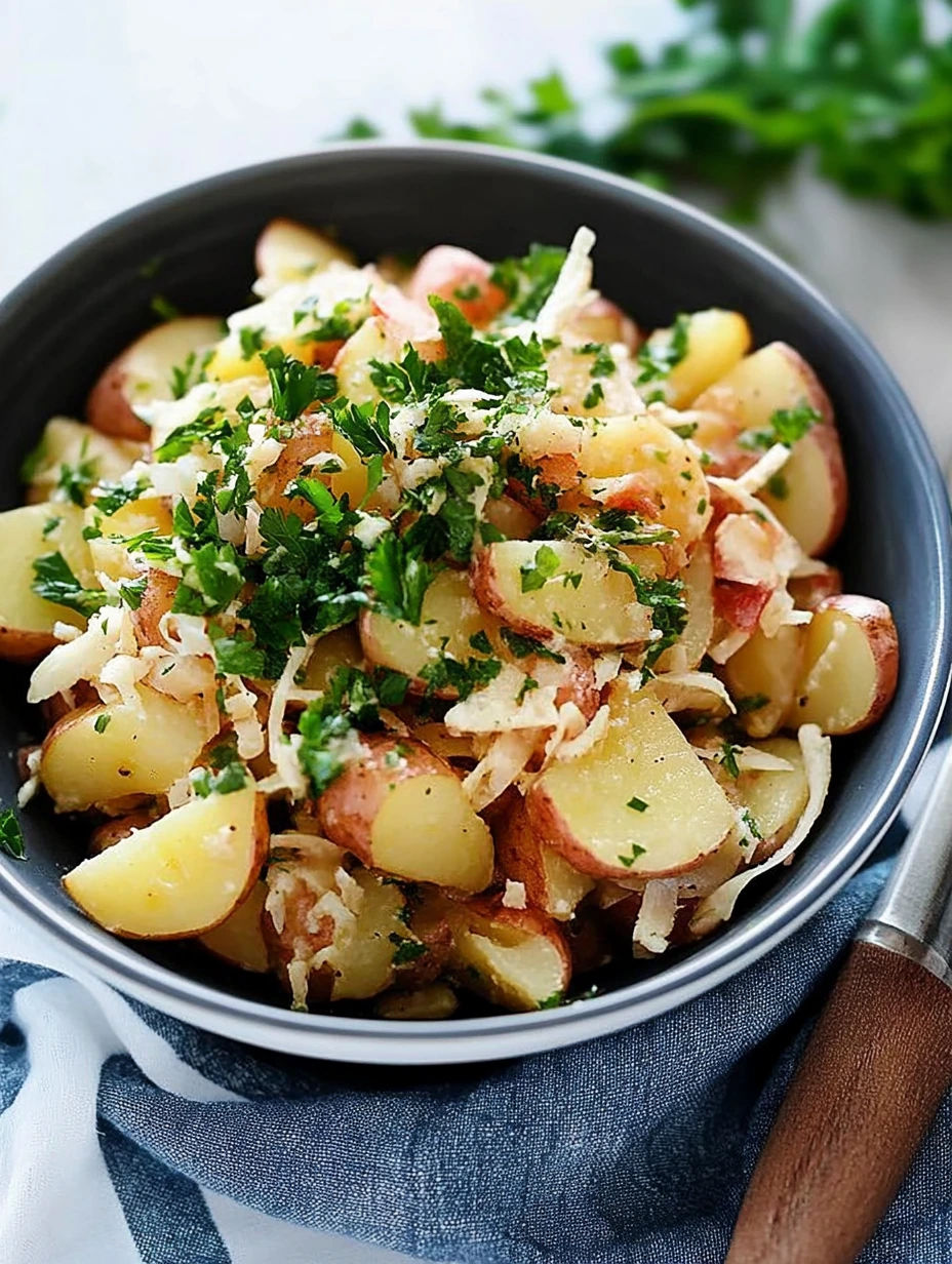 Salade de pommes de terre à la vinaigrette et fines herbes fraîches