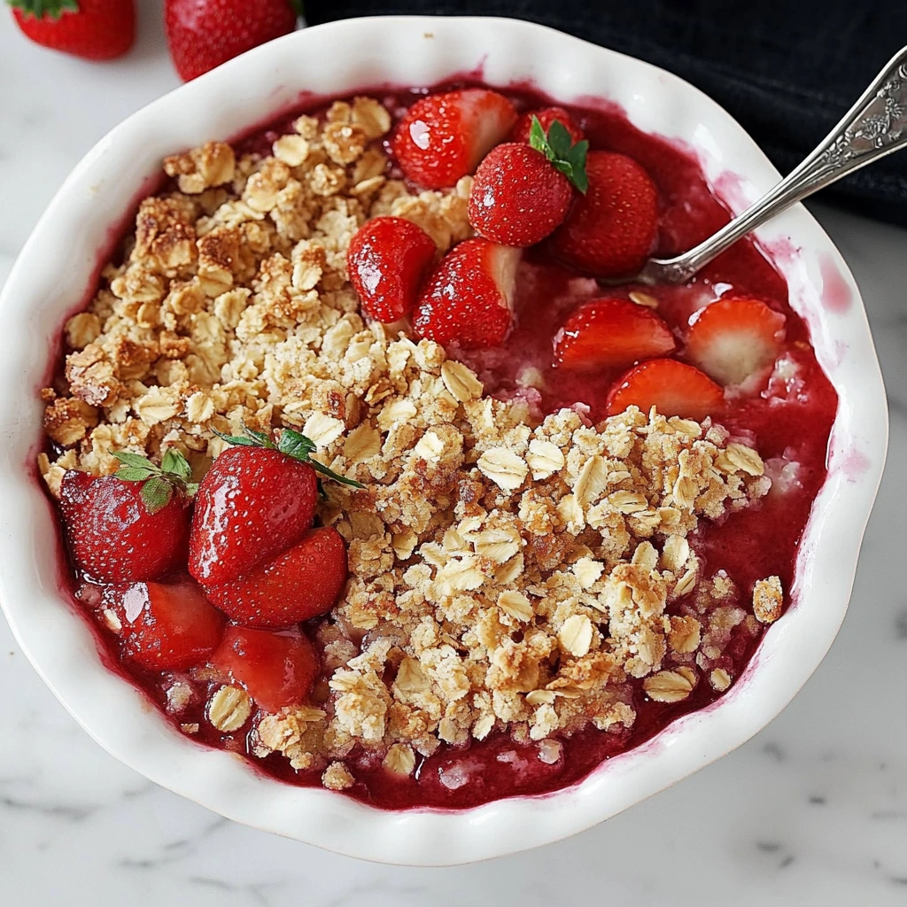 Crumble aux fraises et flocons d’avoine