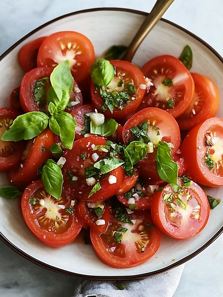 Salade de tomates estivale avec herbes