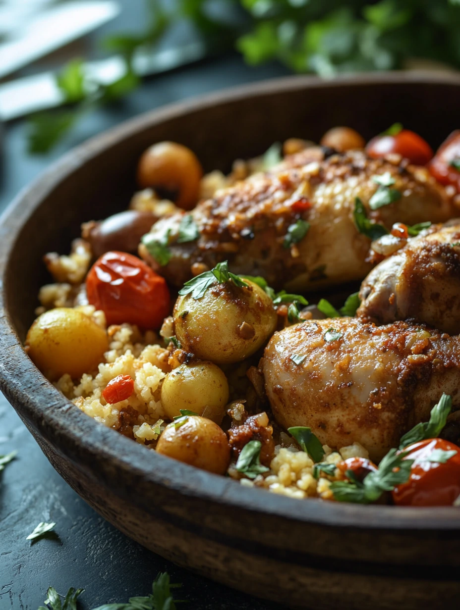 Rouz jerbi tunisien- Riz vapeur au poulet et légumes finale