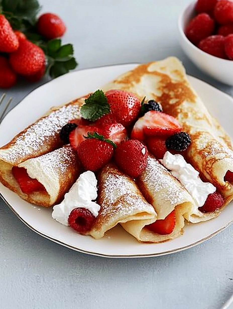 Crêpes aux fraises et Chantilly