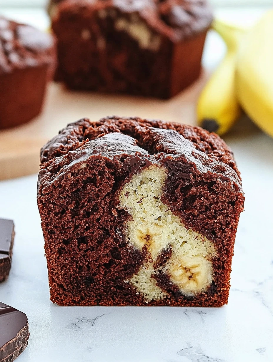 Banana bread marbré au chocolat, version finale