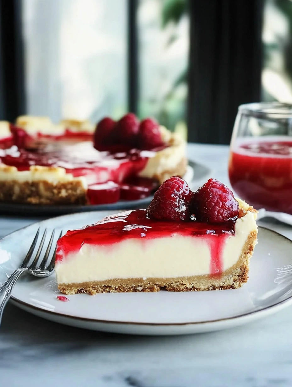 Cheesecake au fromage avec framboise