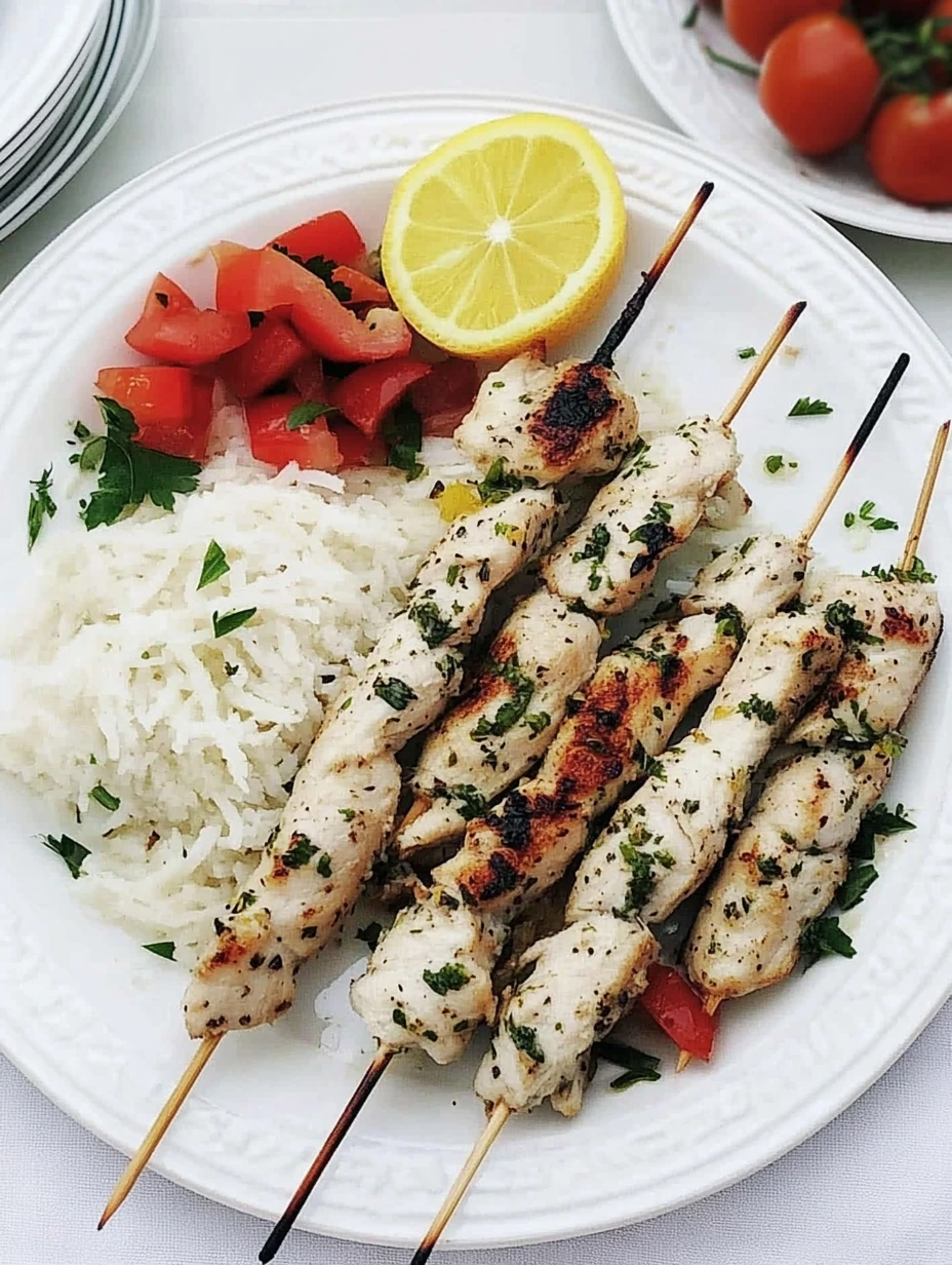 Brochettes de poulet mariné au citron