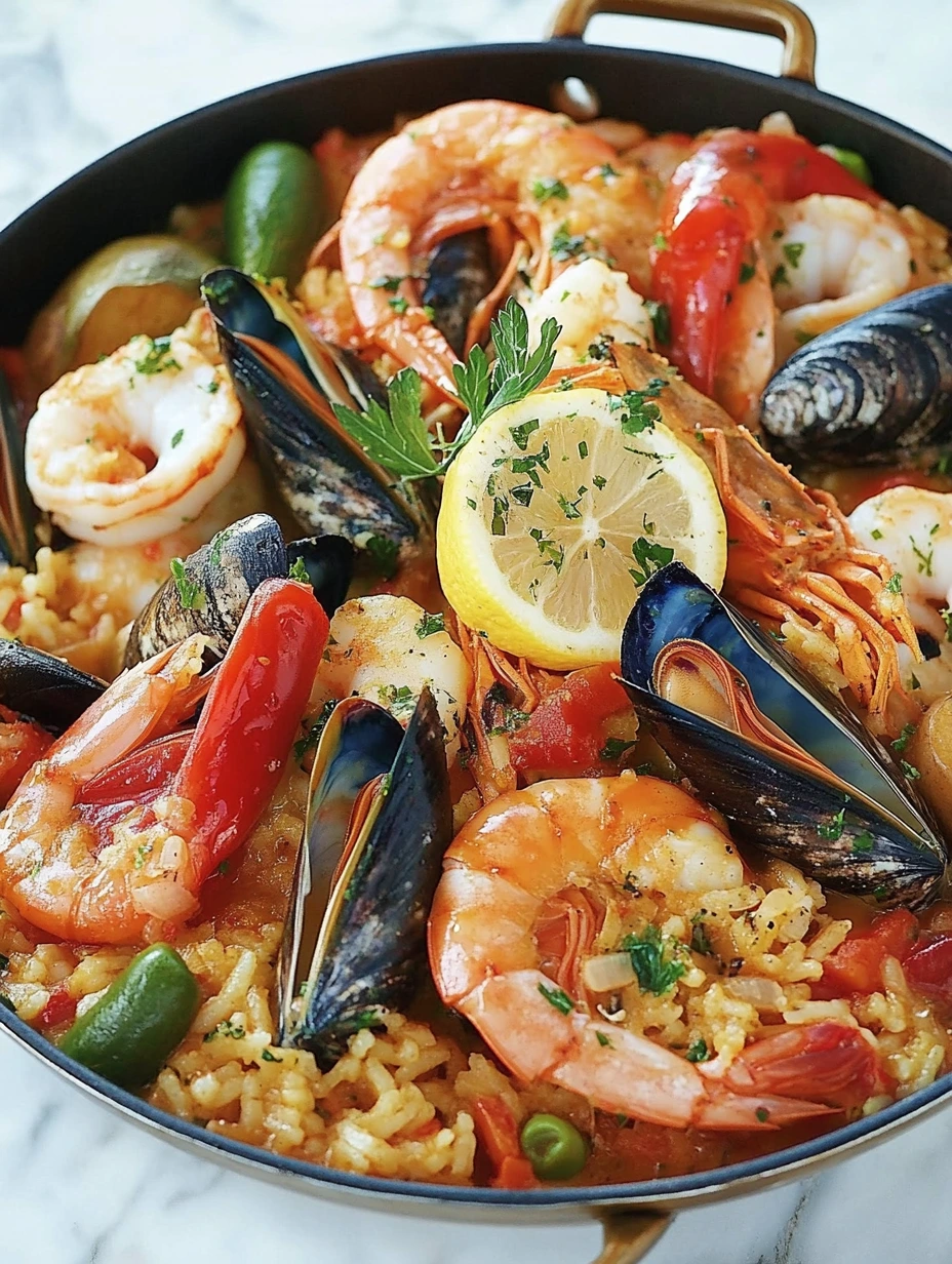 Recette Riz aux fruits de mer  et légumes délicieuse