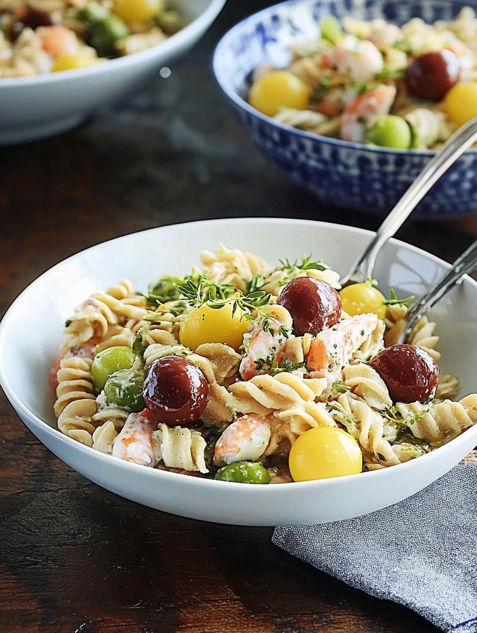 Salade de pâtes au thon facile, vinaigrette aux herbes