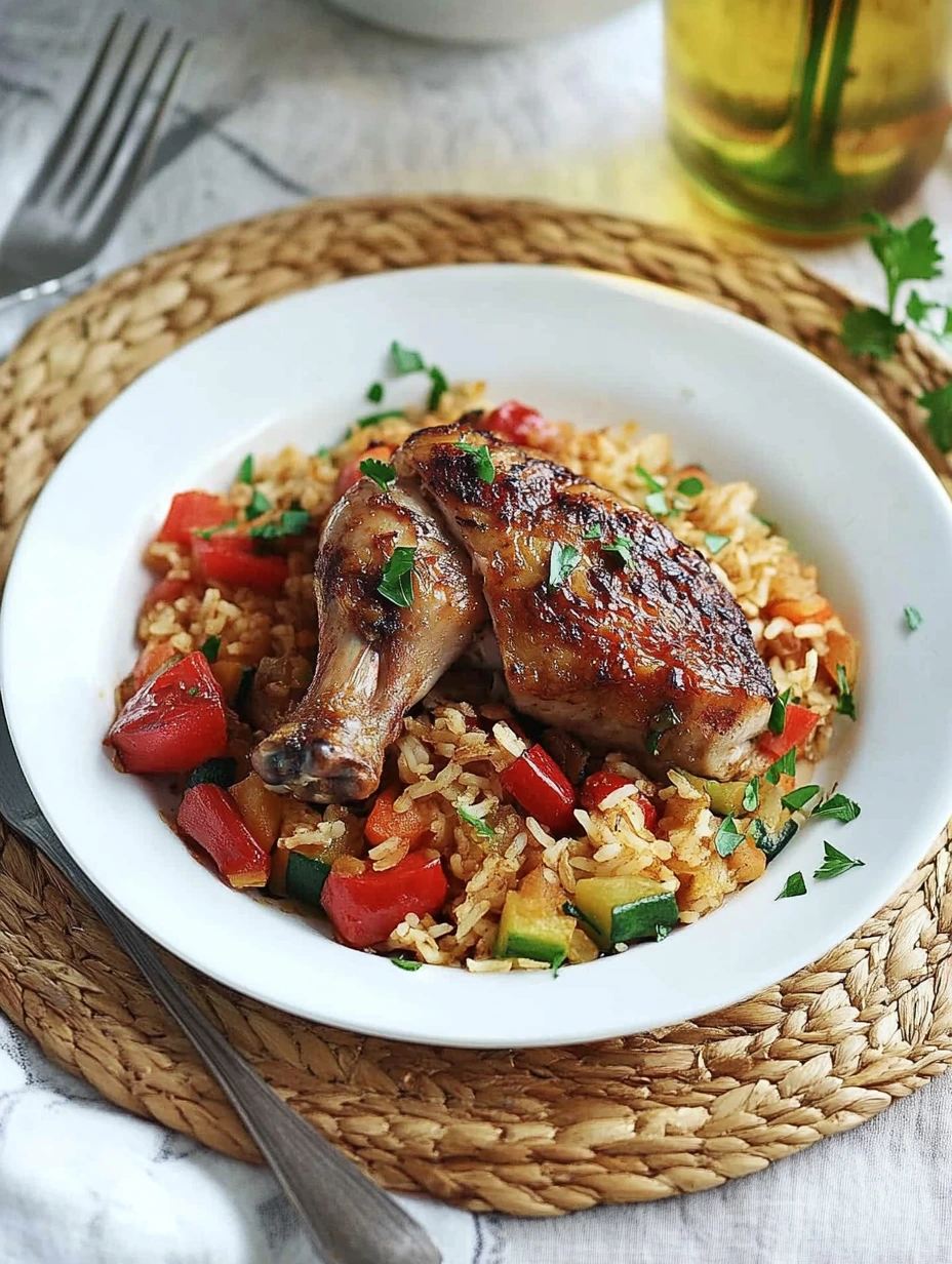 Riz au poulet et légumes, recette facile