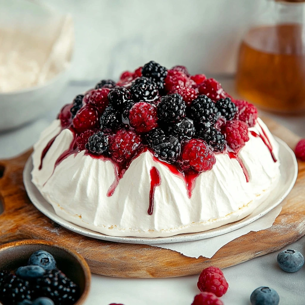 Pavlova aux fruits rouges