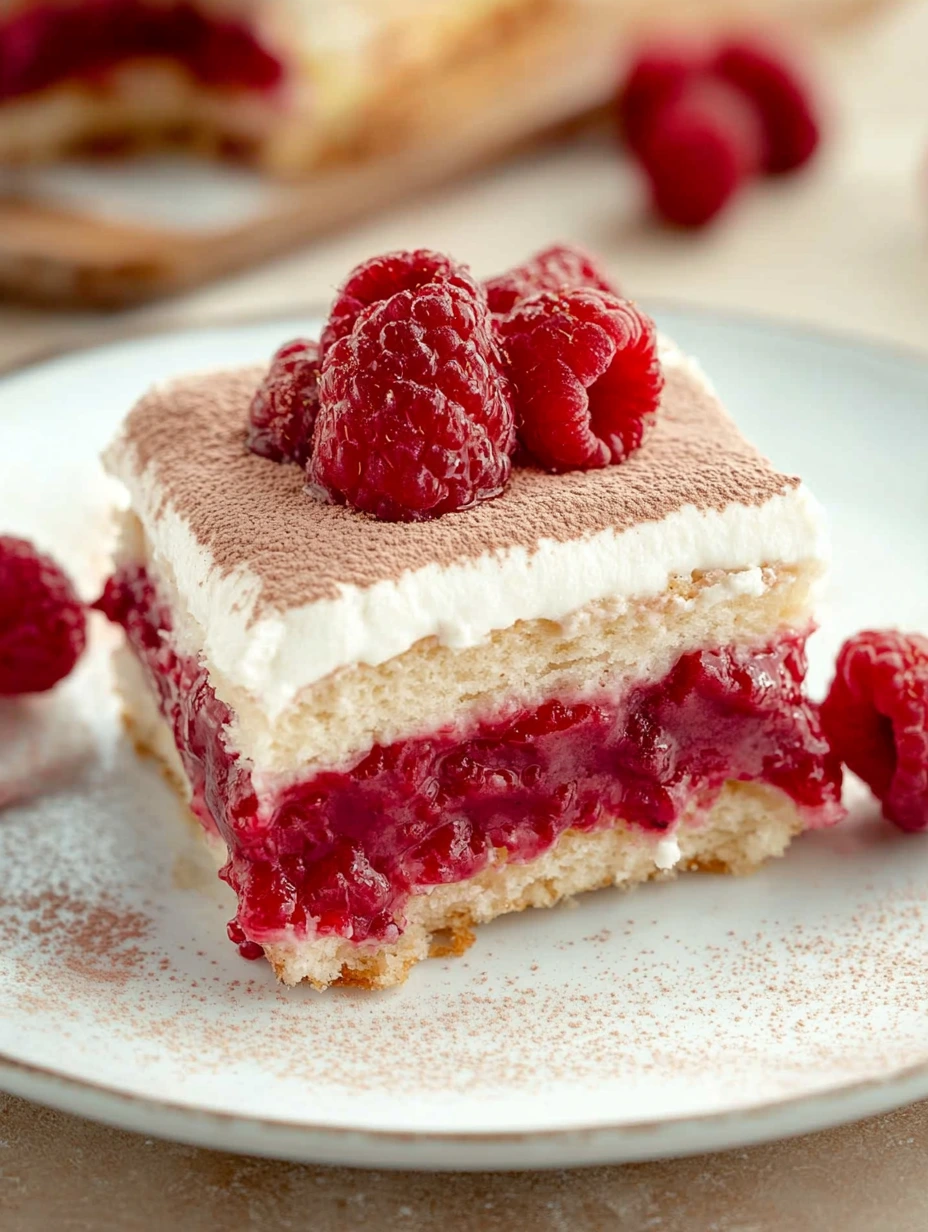 Tiramisu aux framboises léger