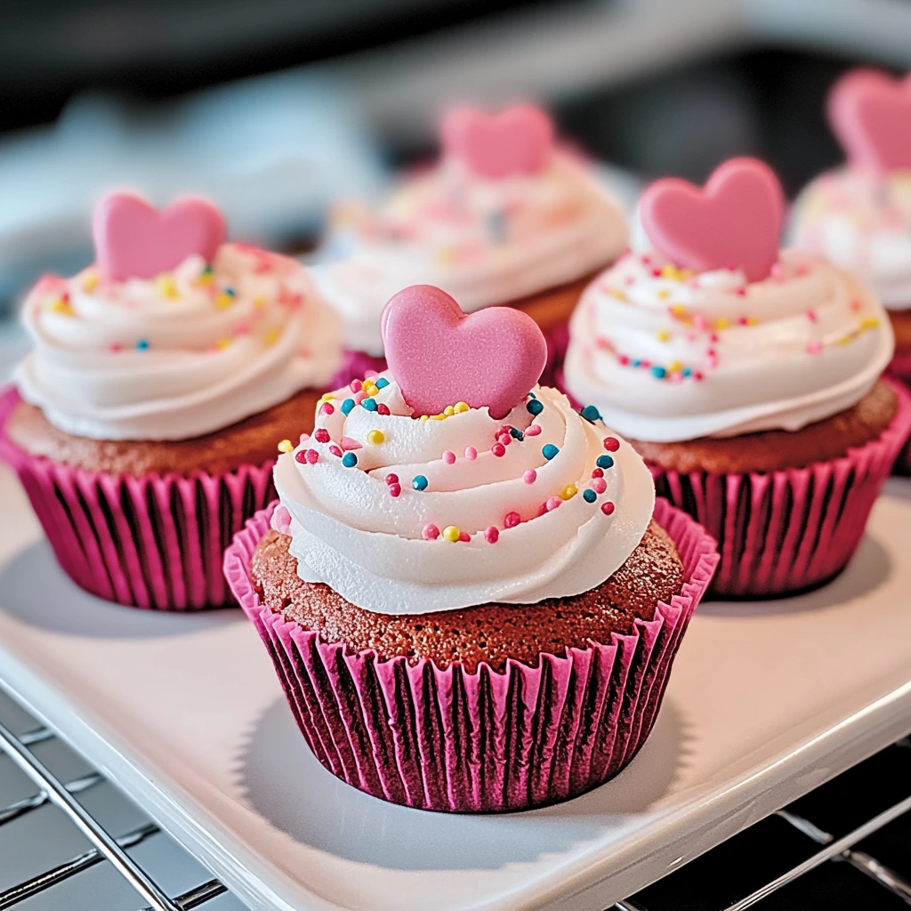 Cupcakes Funfetti en Velours Rose