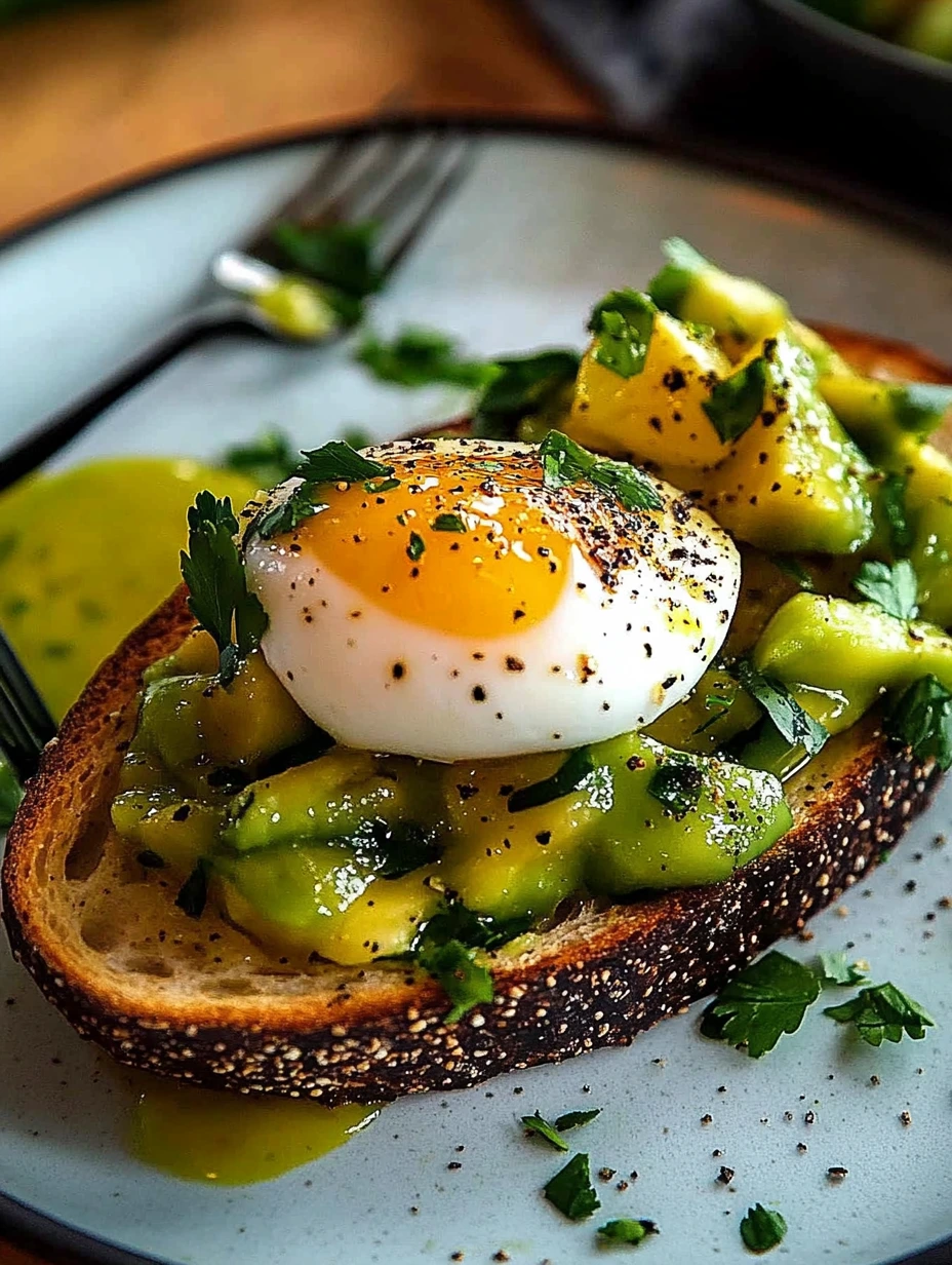 Toast à l’avocat et œuf poché parfait pour le petit déjeuner