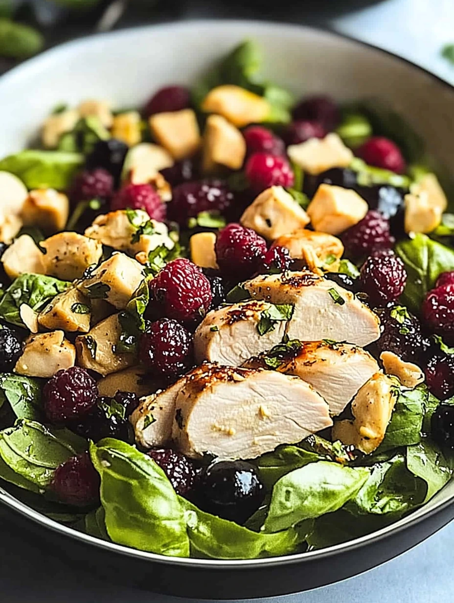 Salade de Poulet aux Mûres avec Vinaigrette