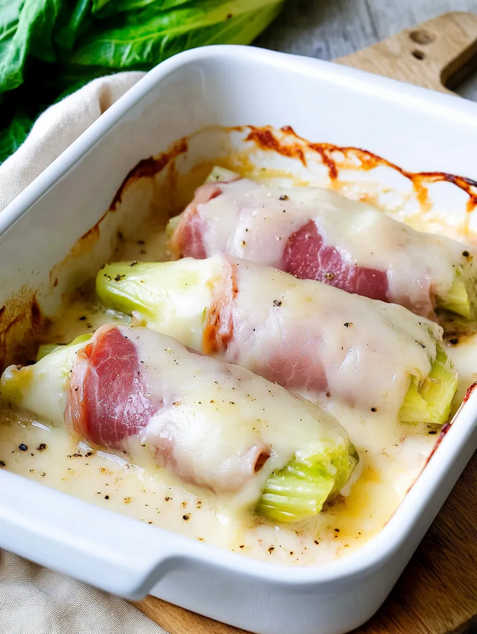 Plat au four avec endives, jambon et fromage – Délice savoureux