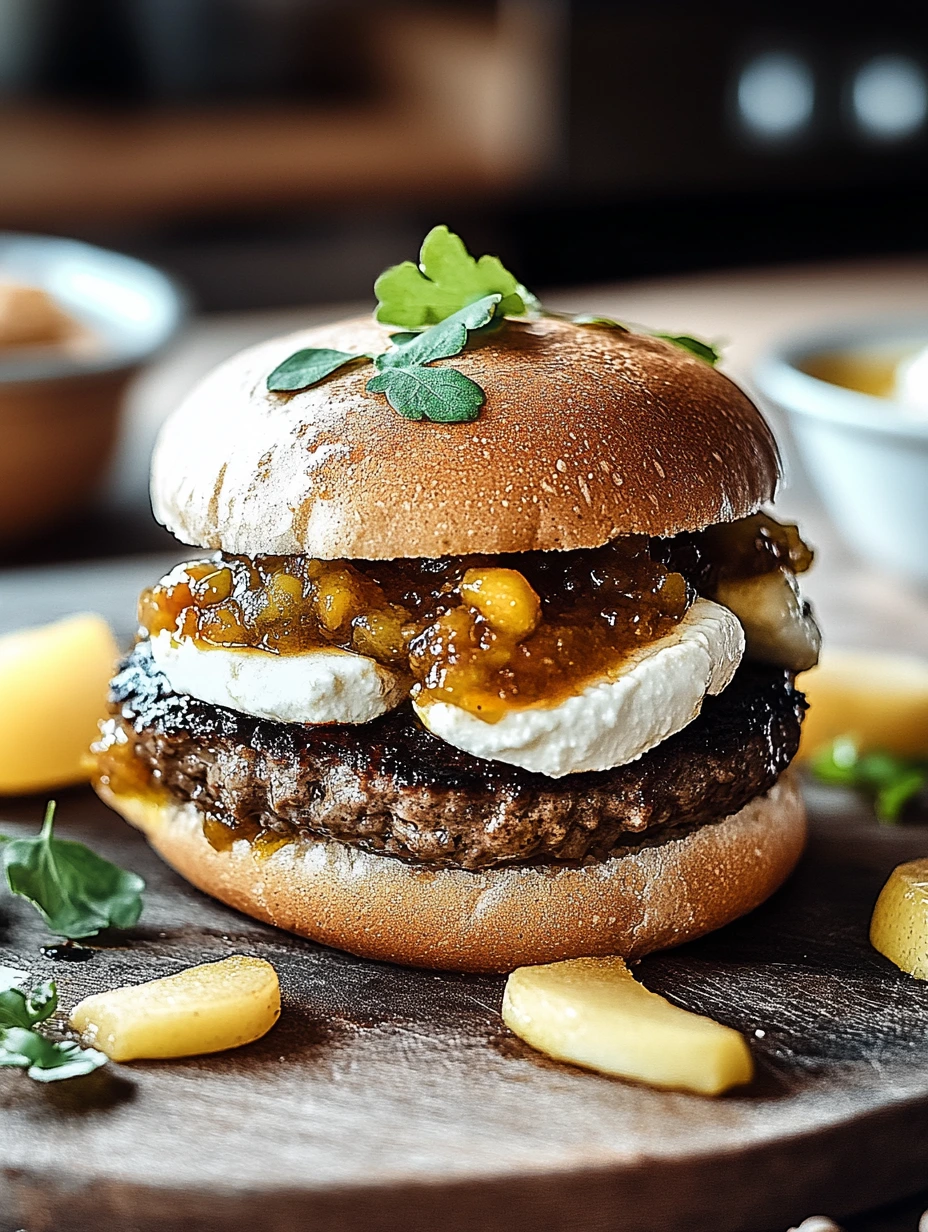 Hamburger Chutney Poire Chèvre explosion de saveur