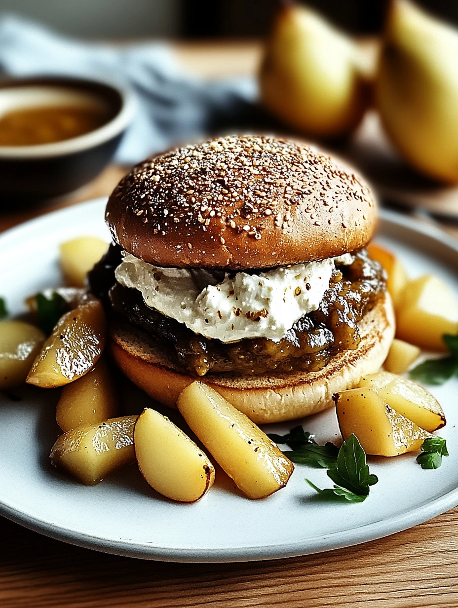 Hamburger Poire et fromage de Chèvre