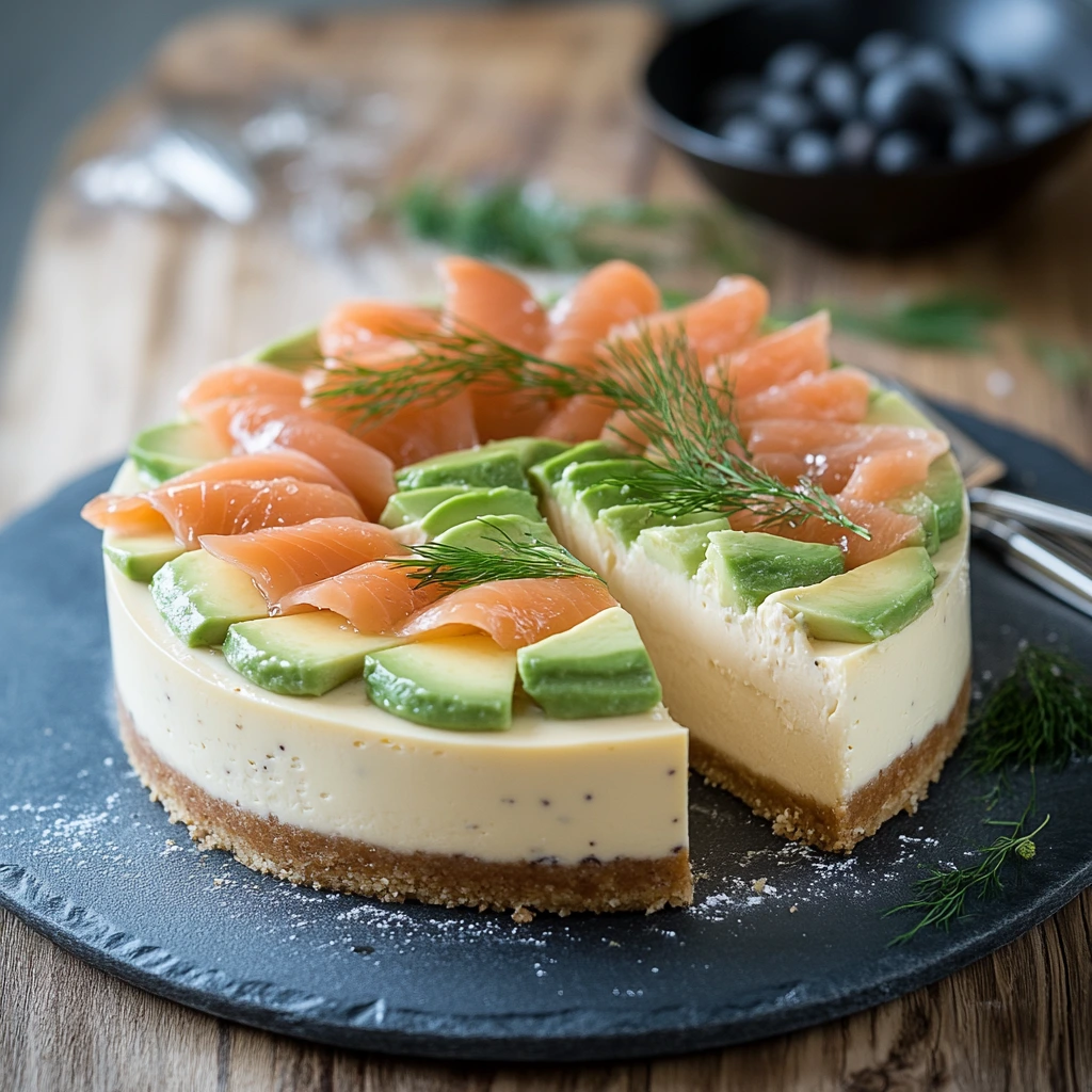 Cheesecake Salé à l’Avocat et au Saumon