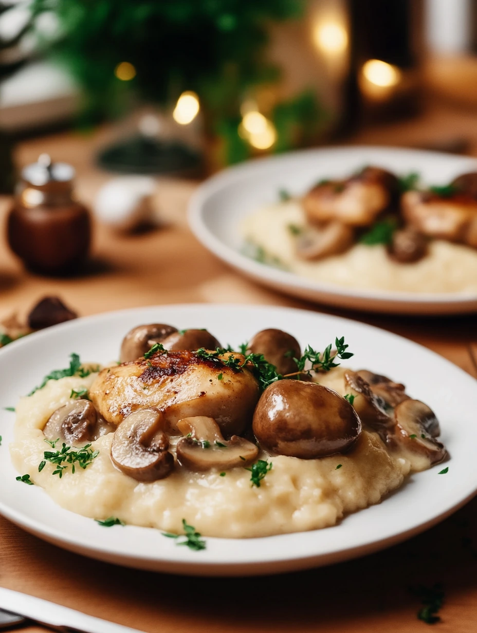 Poulet aux Champignons et Purée Maison au Fromage – Recette familiale