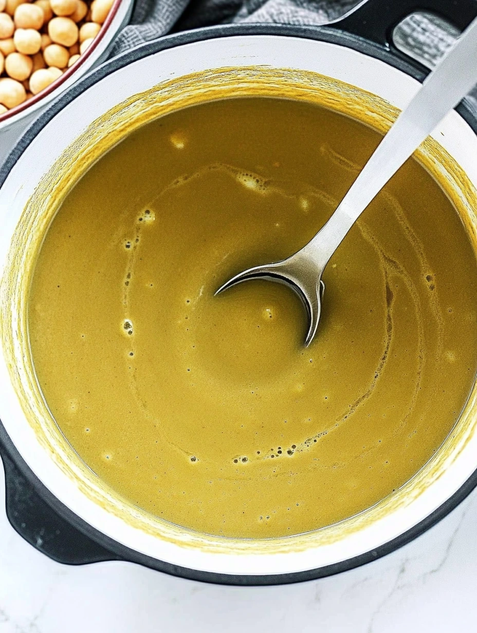 Soupe au pois cassés parfumée au cumin