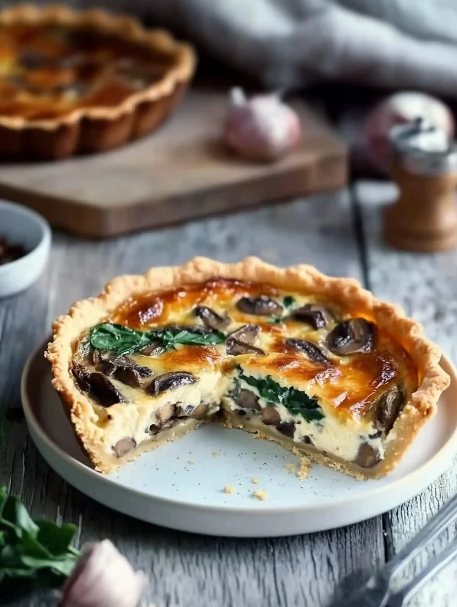 Quiche aux épinards et champignons