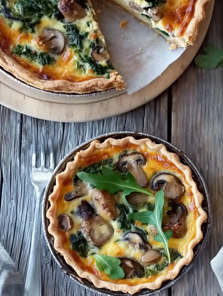 Deux Quiches aux épinards et champignons