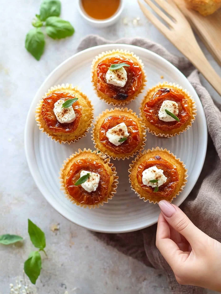 Muffins salés aux tomates séchées, chèvre et miel