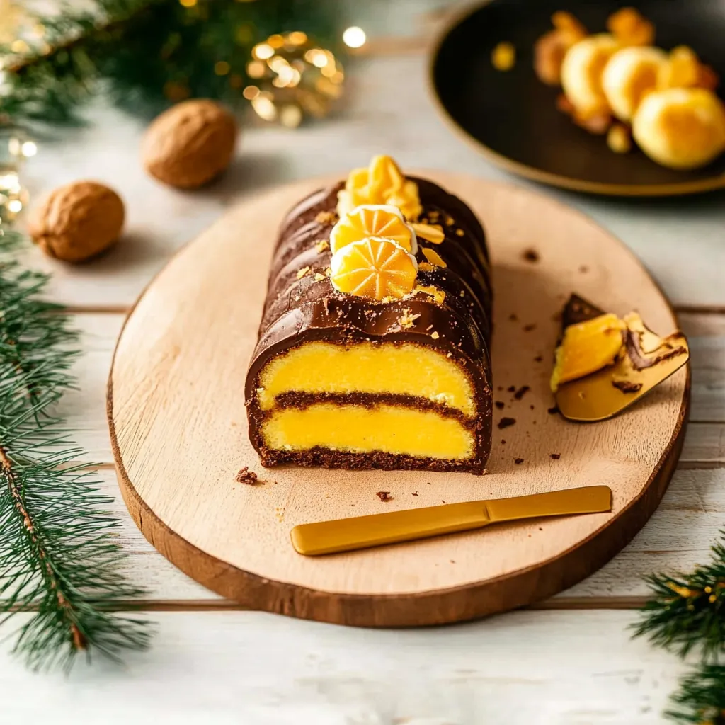 Bûche mangue-chocolat, recette des fêtes