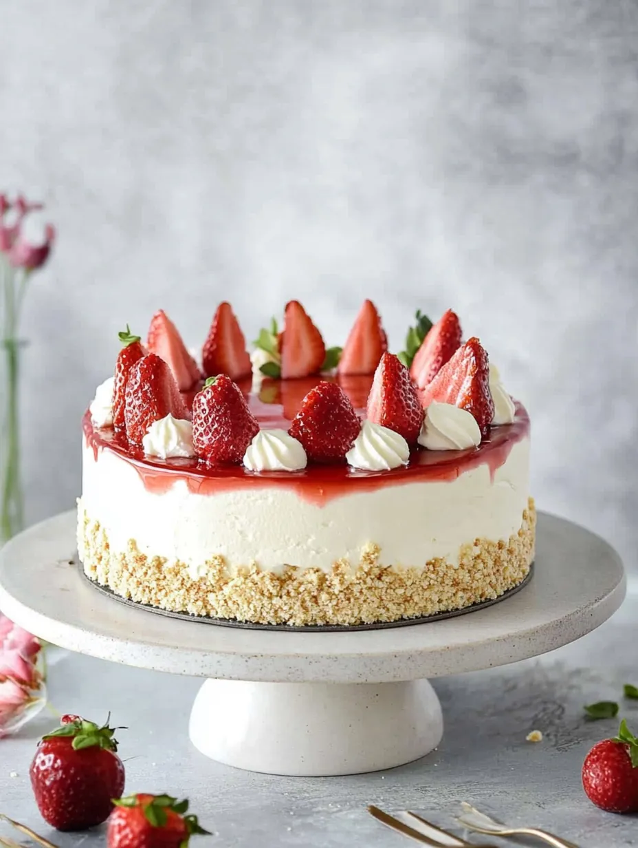 Fraisier maison, prêt à manger