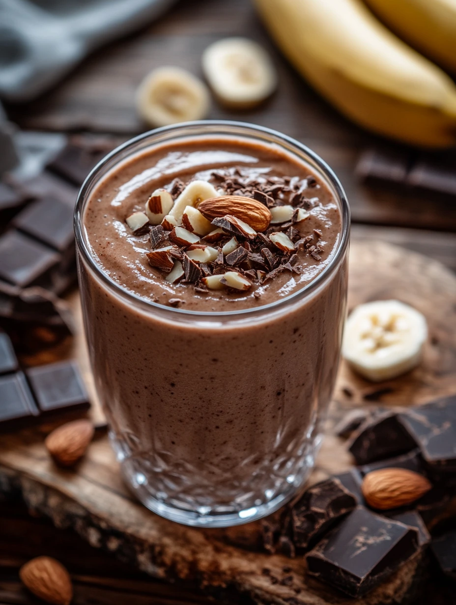 smoothie banane chocolat onctueux