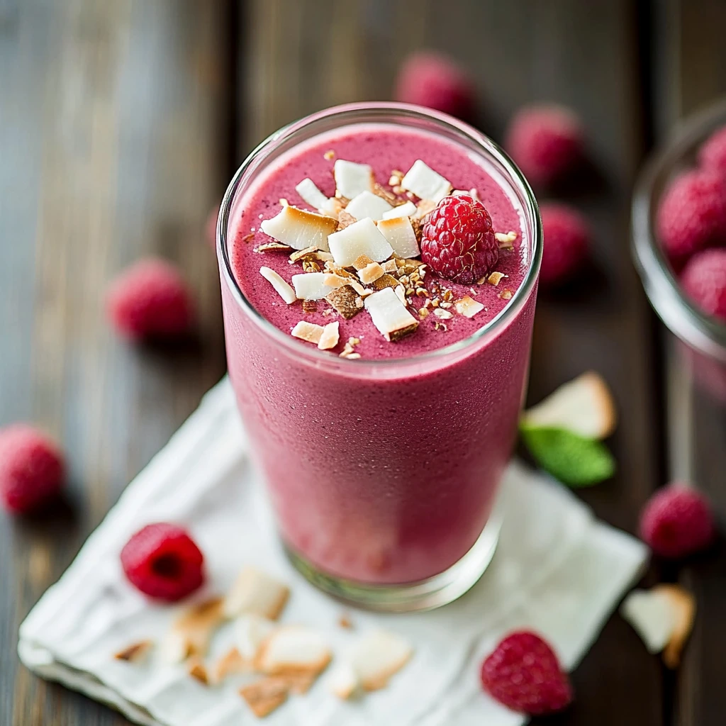 Smoothie framboise et coco