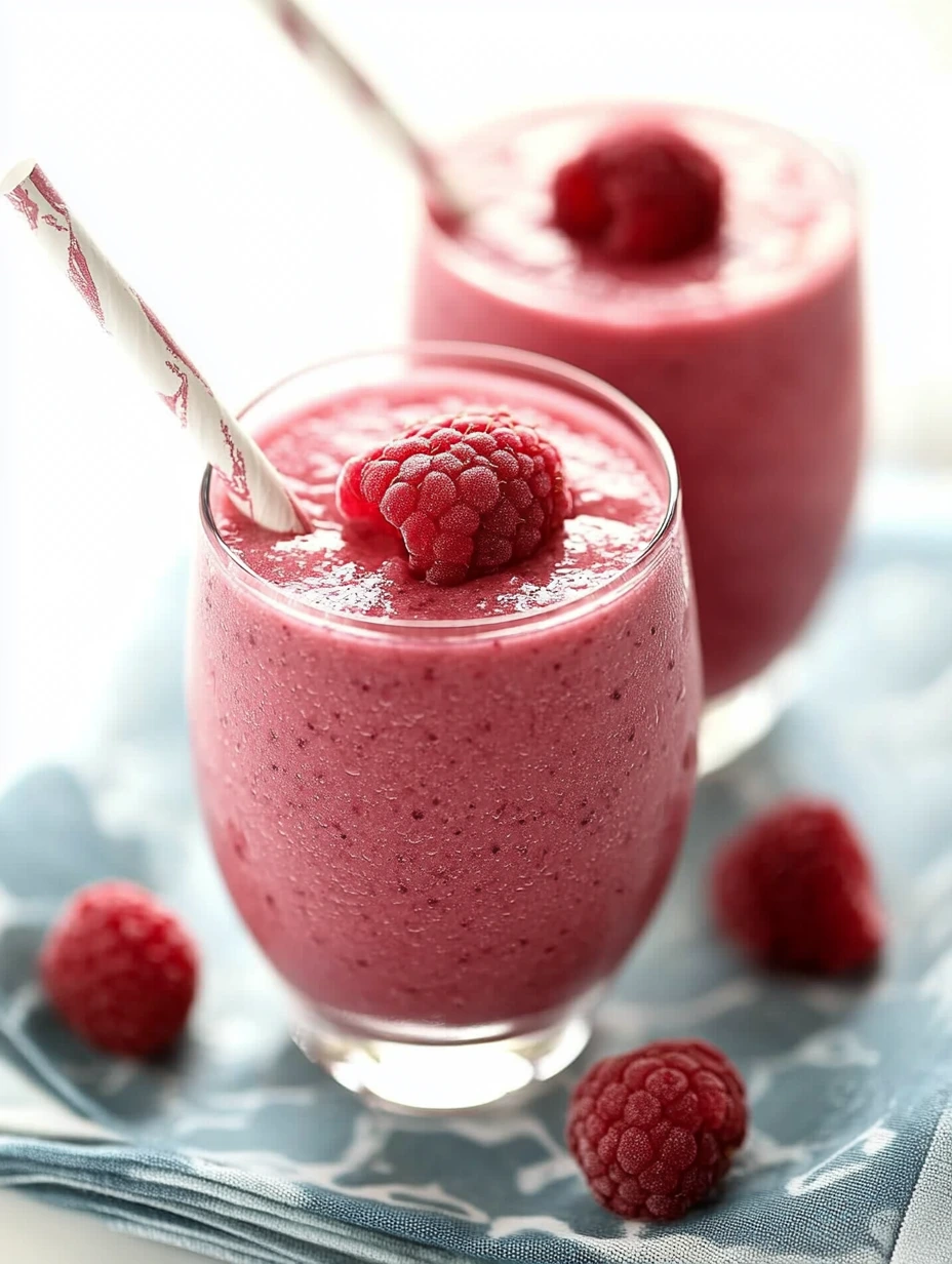 Smoothie framboise coco onctueux