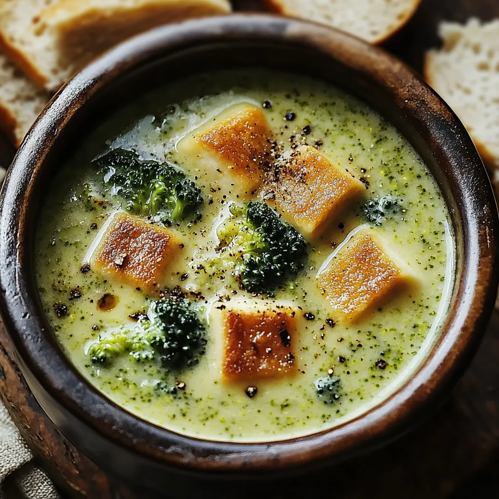 Un velouté de brocolis au fromage