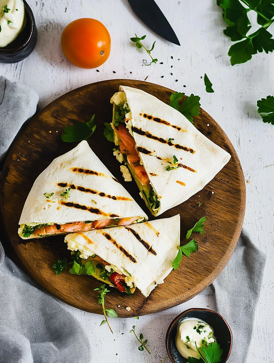 Wrap au saumon et fromage de chèvre