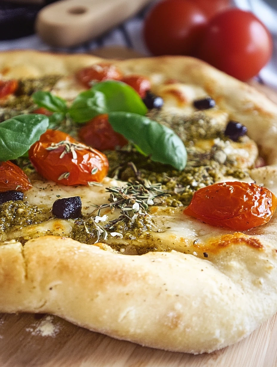 Pizza  au pesto et tomates cerises, recette facile