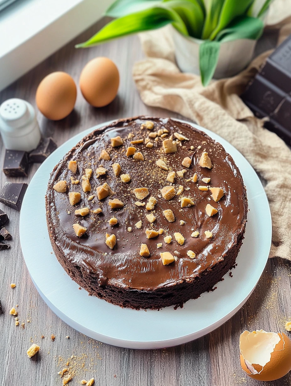 Un Gâteau au chocolat et noisettes