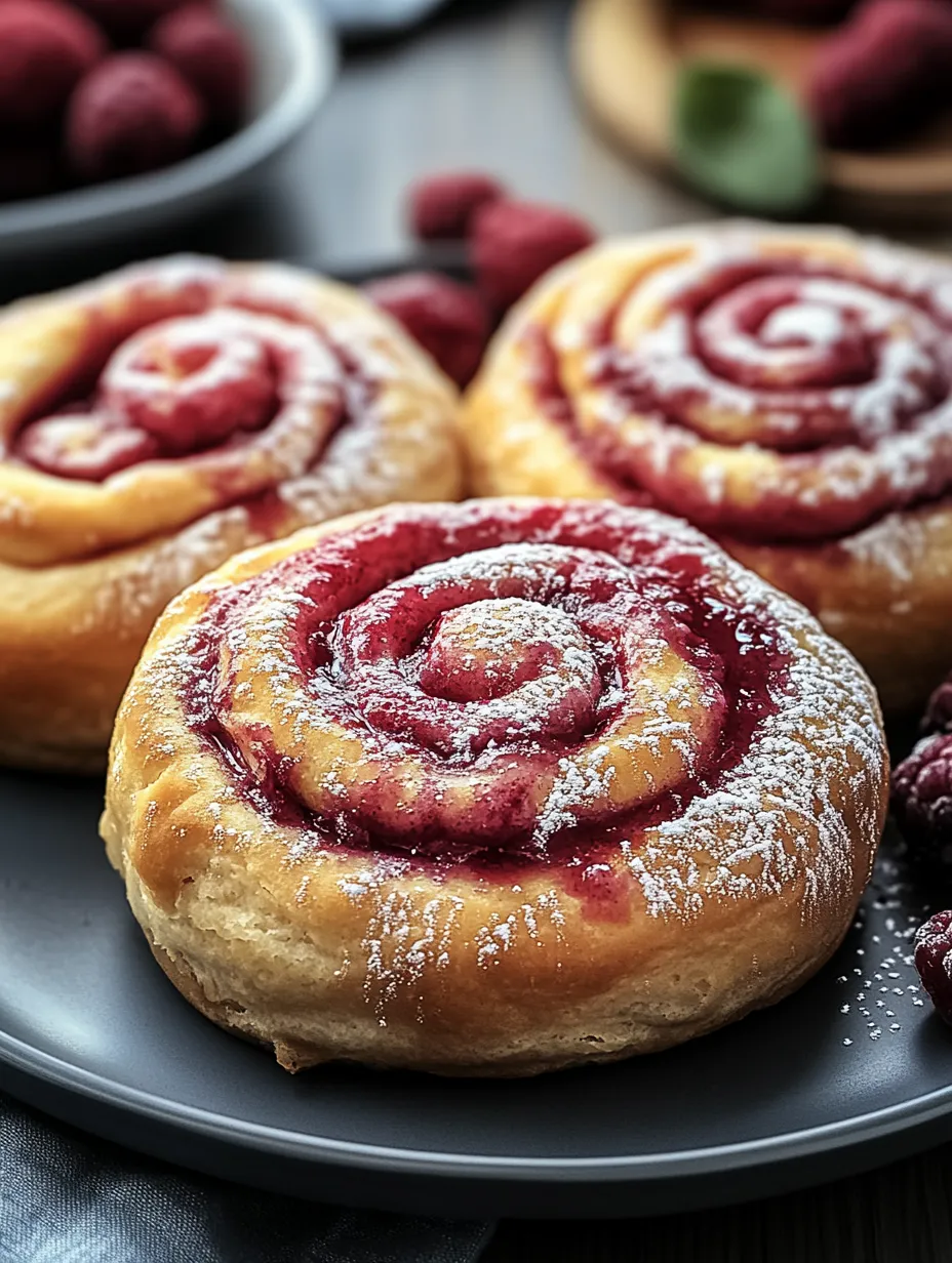 Roulés à la cannelle et framboise fait maison