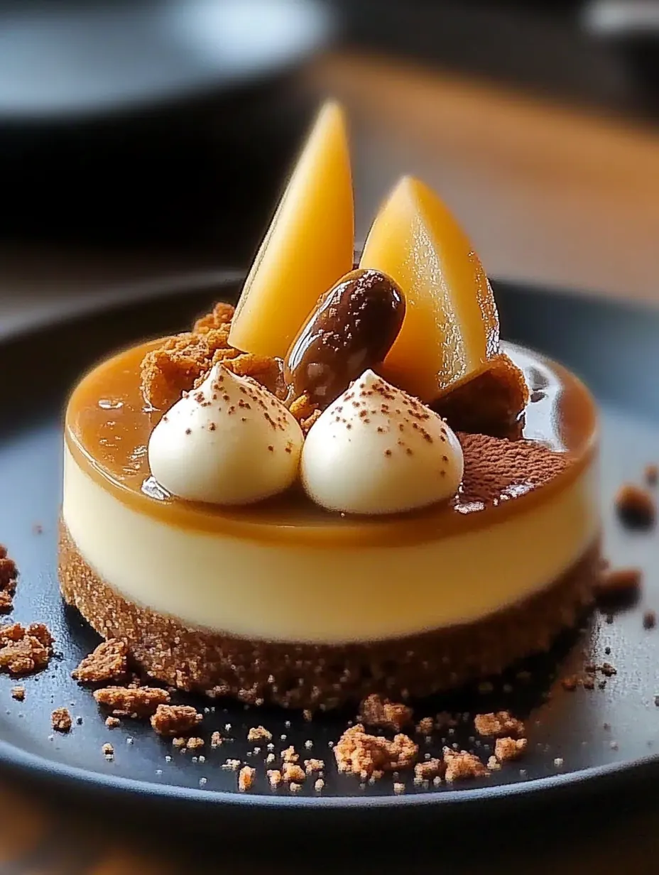 Recette d'entremet poire et speculoos, un dessert raffiné aux textures variées.